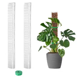 hasthip HASTHIP® 2Pcs Plastic Moss Pole 23.62 inches Monstera Moss Pole Climbing Pole for Plant Pot Hollow Out Upright Plant Growing Pole DIY Assembly Moss Pole for Monstera image 1