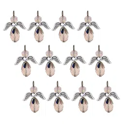 club bollywood Club Bollywood®12Pcs Beaded Tibetan Silver Angel Wing Faceted Charms Pendants Pink| Charms & Pendants| Charms & Pendants|Crafts|• Crafts|12 Pieces Angel Charms Pendants image 2