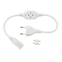 SEER LED Rope Light Power Adapter, 220V 2-Pin 6mm, SMD 3014 Strip Connector, White image 1