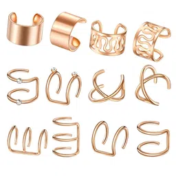 myaddiction Stainless Steel Ear Cuff Helix Ear Clip On Wrap Earrings Uni Rose Gold Jewelry & Watches | Fashion Jewelry | Earrings image 2