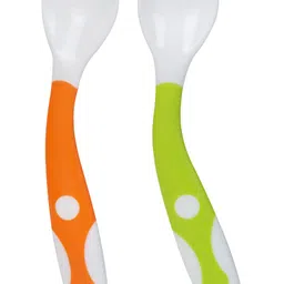 Mee Mee Baby Spoon | Easy Feeding Baby Spoon | BPA Free | Premium Stylish Spoon Set | Useful for 1+ Months Baby/Kids (Flexi-Pack 2 - Green & Orange) image 5