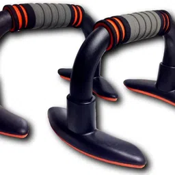 Inditradition Foldable Push Up Stand Bar with Soft Grip, Unisex, 7-Inch (Black) image 1