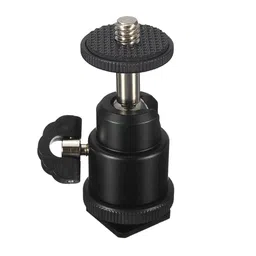 generic Adjustable Swivel Angle Ball 1/4" Hot Shoe Mount Adapter Holder Camera Video, Black image 1