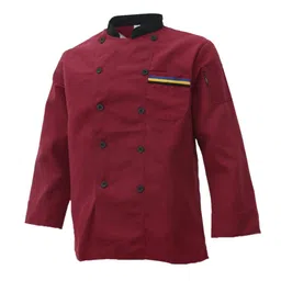 expora Unisex Chef'S-Uniform Long Sleeve Double-Breasted Men Women Chef Coat Red Xl image 1