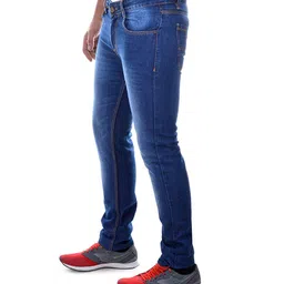 ben martin Men's Regular Fit Stretchable 32 Size Dark Blue Cotton Denim Jeans Pant for Men, JJ3-2 image 3