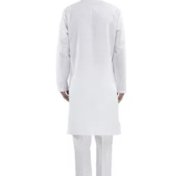 royal kurta Men's Linen White Kurta Churidar Set for Men image 2