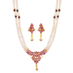 sri jagdamba pearls dealer Aurora Pearl Necklace Set for Women, Necklace to Gift Women & Girls| With Certificate of Authenticity AAA Quality image 1