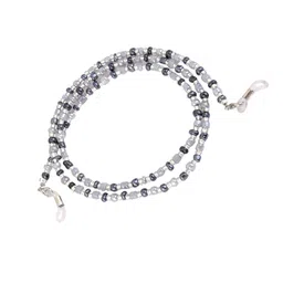 saz dekor 1x Black Glass Beads Glasses Sunglasses Spectacles Chain Cord Holder|Sunglass For Woman With Storage Box, Trending, Stylish & Durable Sunglasses, Lightweight Large Frame for Woman Man| image 2