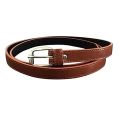 evolon deals Women's Ladies's Girl's Synthetic Leather Belt For Jeans Combo of 2Pec Formal Casual Belts For Women Girls Free Size Fit on Upto 36Inch Waist(Black Brown) image 3