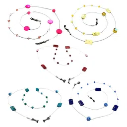 saz dekor Eyeglass Exquisite Delicate Sunglasses Spectacles Chain Holder Dark Blue|Sunglass For Woman With Storage Box, Trending, Stylish & Durable Sunglasses, Lightweight Large Frame for Woman Man| image 2