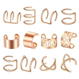 myaddiction Stainless Steel Ear Cuff Helix Ear Clip On Wrap Earrings Uni Rose Gold Jewelry & Watches | Fashion Jewelry | Earrings image 1