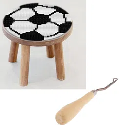 MERISHOPP® Rug Making Kits DIY Soccer Embroidery Cushion Wooden Bent Latch Hook Tool|Crafts | Needlecrafts & Yarn | Rug Making | Latch Hooking image 4