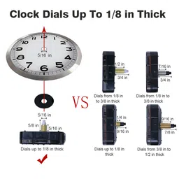 EMOON High Torque 12888 Clock Movement Mechanism with 3 Pairs of Hands, Silent Sweep Quartz Clock Motor Kit for Clock Repair DIY Replacement (Total Shaft Length 5/8 in, Black) image 4