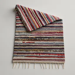 generic AKHNAZ Floor Mat, Dari, Chindi Rug, for Bed Room, Living Room, Garden, Picnic, Yoga, Beautifully Design, Cotton Kitchen Mat Floor Carpet, 4.0X6.0 Feet (122 X 182 CM)., Multicolour014 image 3