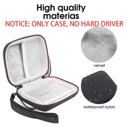 zorbes Storage Bag For Samsung T7/T7 Touch Portable Ssd,Shockproof Travel Organizer Storage Case With Handstrap For Samsung T7/T7 Touch 500Gb 1Tb 2Tb Usb 3.2 External SSD (Only Bag),Black image 3