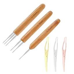 Fashion My day 3x Crochet Micro Hook Dreadlocks Needle Hair Extensions Weaving Tools 0.75mm image 1