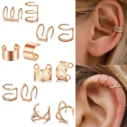 myaddiction Stainless Steel Ear Cuff Helix Ear Clip On Wrap Earrings Uni Rose Gold Jewelry & Watches | Fashion Jewelry | Earrings image 5