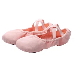 club bollywood The Style Sutra 4xCanvas Ballet Slipper Split-Sole Shoes Fitness Gymnastics Flats Pink_39| Dancewear | Dance Shoes image 3