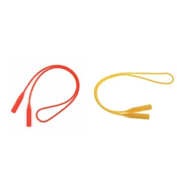 saz dekor 2 Pieces Silicone Spectacles Strap Glasses Rope Sunglass Sports Cord Chains for Sports Yellow/Red|Sunglass For Woman With Storage Box, Stylish Sunglasses, Frame for Woman Man| image 2