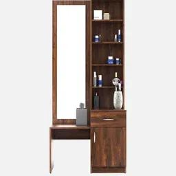 CASPIAN Furniture Dressing Table with Mirror for Bedroom | Bedroom Vanity Table | Dresser | Storage (Rainforest Brown) image 3