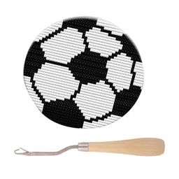 MERISHOPP® Rug Making Kits DIY Soccer Embroidery Cushion Wooden Bent Latch Hook Tool|Crafts | Needlecrafts & Yarn | Rug Making | Latch Hooking image 5