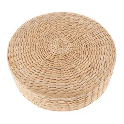 Knitted Straw Sitting Cushion Thick Pouf Yoga Tatami Cushion Pad Dia. 50Cm image 5