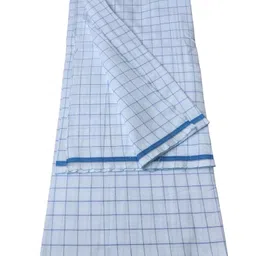 silk icon Silk IconMens Bhagalpuri Pure Cotton medium Check white Lungis With Free Size Multicoloured Night Wear Dhoti, Mundu image 1