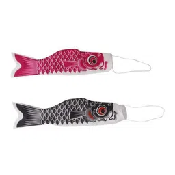 BIG BOOM® Japanese Windsock Carp Koi Nobori Sailfish Boy's Day Decor Black + Pink image 2