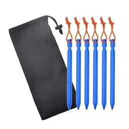 LOSA 6Pack Heavy Duty Aluminum Tent Stake Y-Beam Tent Peg Tent Nails Blue image 3