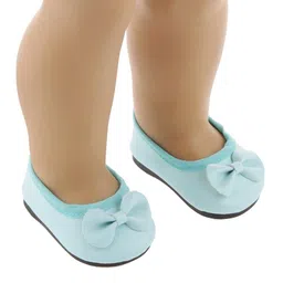 Fashion My Day Durable Light Blue Pair Flat Shoes with Bow for 18 inch Dolls | Modern | Clothes & Accessories | Dolls image 4