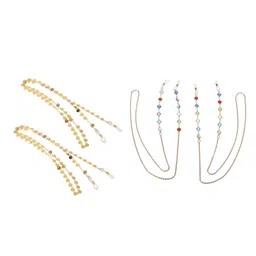 saz dekor 2Pcs Eye Glasses Sunglass Spectacles Eyewear Chain Cord Lanyard Holder Strap|Sunglass For Woman With Storage Box, Trending, Stylish & Durable Sunglasses, Lightweight Large Frame for Woman| image 3