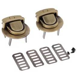 MERISHOPP® Bag Closure Catch Tuck Lock Clasp Fasteners for LeatherCraft Bronze Round|Crafts | Leathercrafts | Leathercraft Accessories |2 Pieces/Set Tuck Lock Clasp image 2