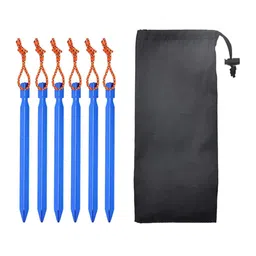 LOSA 6Pack Heavy Duty Aluminum Tent Stake Y-Beam Tent Peg Tent Nails Blue image 2