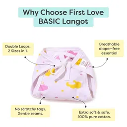 SuperBottoms BASIC Langot for New Born 0-6 Months – Baby Gift Set for New Born – 100% Pure Cotton – Double Layered – Pack of 6 – Fits Up To 5 kg image 2