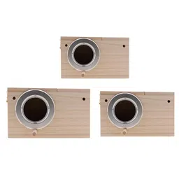CALANDIS™ 3Pcs Wooden Wild Bird Nest Box Nesting Feeding Feeder Station House & Stick | Birdhouses | Bird & Wildlife Accessories | Yard, Garden & Outdoor Living image 2