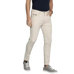 the indian garage co Men Carrot Fit Solid Mid-Rise Stretchable Jeans image 1
