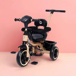 Fun Ride Kids Aster Tricycle with 360 Rotatable Seat, Parental Control Handle for 1.5 to 5 Years - Musical Trike for Kids with Safety Handle for Boys and Girls (Beige) image 1