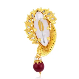 sukkhi Glamorous Gold Plated Wedding Jewellery Austrian Diamond Brooch For Women (56004BRADM200) image 2