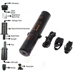 LOOM TREE® Waterproof Camping Magnesium Flint Fire Starter Striker Survival Tool Black | Outdoor Sports | Camping & Hiking | Emergency Gear | Fire Starters image 3