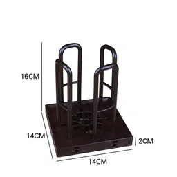 Black Paper Cup Lid Holder Dispenser for Office Coffee Shop Home 14x14x16cm image 2