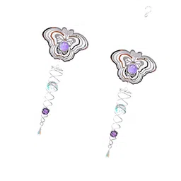 UJEAVETTE 2Pcs 3D Metal Hanging Wind Spinner/Wind Chime Crystal Ball Center Butterfly image 3