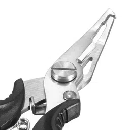 generic Imported Fishing Plier Scissor Braid Line Lure Cutter Hook Remover Split Ring Tackle, Black & Silver image 3