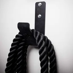 PRx Performance Exercise Rope Storage Hook, Wall Mounted Battle Rope Holder, Home or Commercial Gym Accessory, Heavy Duty USA Steel, Black Powder Coated image 2