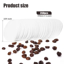 Supvox® 350 Counts Replacement Paper Filter Packs White Coffee Filter Paper Round Coffee Maker Filters Compatible with Aerobie Aeropress Coffee and Espresso Makers Disposable Coffee Filters image 2