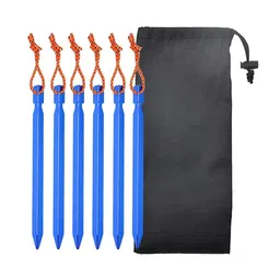LOSA 6Pack Heavy Duty Aluminum Tent Stake Y-Beam Tent Peg Tent Nails Blue image 5