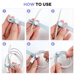 verilux Verilux® 20Pcs Silicone Cable Ties 5.12 inches Elastic Cable Ties Multi Color Power Cable Ties Adjustable Cable Ties Reuseable Cord Organizer for USB Cable, Power Cable, Headphone Cable image 5