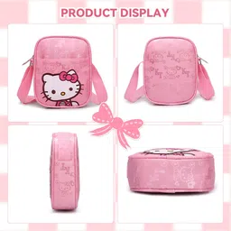patpat PATPAT® Sling Bag for Girls Kids,Hello Kitty Cute Bags for Girls Mini Purse Stylish Small Bag Kids Kawaii Bags,Crossbody Christmas/Birthday Gift 15 * 15cm image 5
