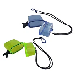 SAZ DEKOR Waterproof Dry Box Container Clip for Scuba Diving Snorkel Kayak Yellow+Blue image 2