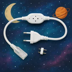 SEER LED Rope Light Power Adapter, 220V 2-Pin 6mm, SMD 3014 Strip Connector, White image 2