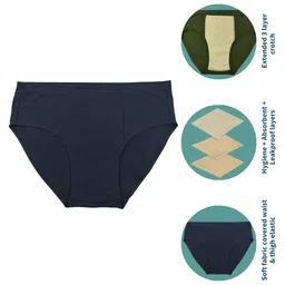 Pristine Life | Incontinence Underwear Men | Absorbs 35ml Of Leaks | Wash & Reuse | Anti Bacterial, Hygienic & Leakproof | Comfy Cotton | Pack Of 2 | Navy Blue & Grey | 2XL image 3